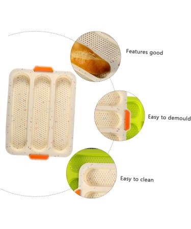 Alipis 1pc 3 Bread Silicone Mold Silicone Molds Hot Dog Molds French Bread Mould Cake Second Generation 34.5x24cm White - Buy Online on GoSupps.com