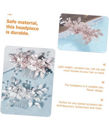 Beaupretty Comb bride wedding tiara wedding Crystal hair comb bridal flower hair combs rhinestone pearl hair comb rhinestone pearl side comb flower girl bridesmaid Zinc alloy rose Gold - Buy Online on GoSupps.com