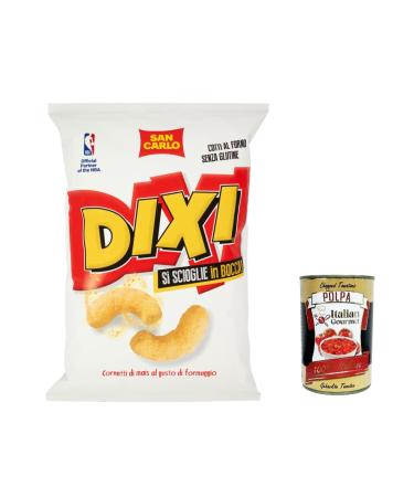 Italian Gourmet E.R. San Carlo Dixi Pack of 20 Patatine salted corn chips 40g crispy cheese + Italian Gourmet Polpa 400g