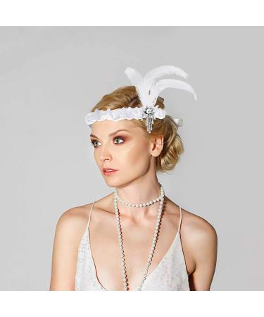 WATINC 8pcs 1920s Flapper Headband Set | Black & White Sequin with Feather Jewel Detail | Great Gatsby Hair Accessory | Roaring 20s Costume Vintage Headpiece - Buy Online on GoSupps.com