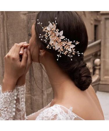 Bride Wedding Hair Comb Bridal Hair Accessories for Women Flower Rhinestone Headpiece Bridal Pearl Hair Accessories for Girls Other Holiday Supplies - Buy Online on GoSupps.com