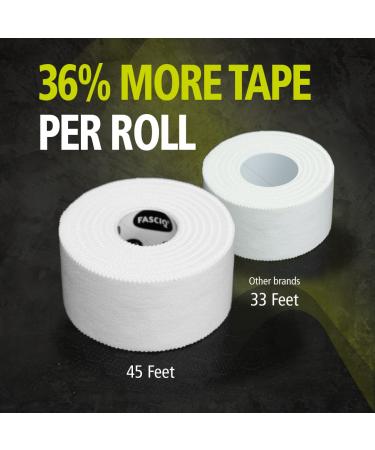 Premium White Athletic Tape - Rigid Support for Ankle & Wrist | 8 Rolls 1.5"x15yds | 50% More - Easy-tear Soft Cotton | Best Adhesive for Athletes & Trainers - Buy Online on GoSupps.com
