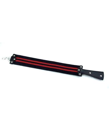 G.B.S Leather Strop 2.5x23.5 Black with Red Strip - Dual Strap Barber's Razor Strop for Straight Razors - Long Lasting, Professional Grade - Swivel Clip Included - Buy Online on GoSupps.com