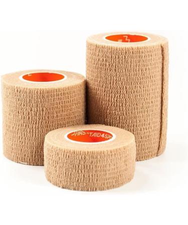 First Aid 4 Sport Latex Free Cohesive Bandage 5cm x 4.5m Tan - 1 Roll | Latex-Free Self-Adherent Wrap - Buy Online on GoSupps.com