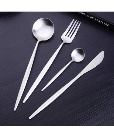 Cutlery Set 24 Piece Stainless Steel Flatware Set for 6 Silverware Knives and Forks Dinner Spoons Teaspoons Fork and Spoon HUAN TAI (Color : Silver Size : C9P2Y) C9P2Y Silver - Buy Online on GoSupps.com