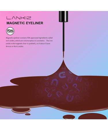 LANKIZ Magnetic Eyeliner 2 Tubes - Waterproof Brown Magnetic Lash Liner for Natural Looking Magnetic Eyelashes - 5ml - Buy Online on GoSupps.com