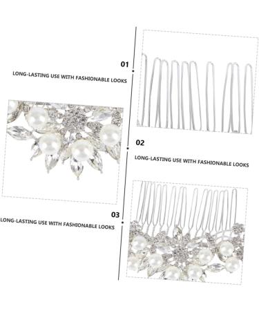 SOESFOUFU Bridal Hair Accessories Pearl Crystal Hair Comb Bridal Hair Comb Pearl and Crystal Rhinestone Hair Clip Pearl Hair Pin Pearl Hair Barrettes Tiara Wedding Bride Hair Piece - Buy Online on GoSupps.com