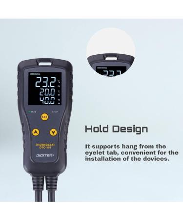 DIGITEN Temperature Controller DTC101 Greenhouse Thermostat Outlet Home Brewing Temperature Controlled Switch 10A Heat Mat Thermostat Aquarium Temperature Controller Heating Cooling Mode - Buy Online on GoSupps.com