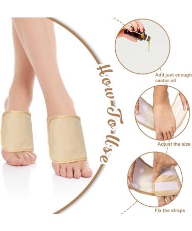 Organic Reusable Castor Oil Footpack Set - Flannel Ribinus Oil Pack with Elastic Belt & Bamboo Cotton Compress for Ultimate Foot Relief - Buy Online on GoSupps.com