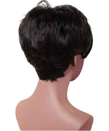 CAIHUASHOPING 10-Inch Women's Black High-Temperature Fiber Short Hair Toupee - Natural Synthetic Wigs for Daily and Party Wear - Buy Online on GoSupps.com