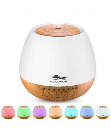 Aroma diffuser 400ml goldfox ultrasound humidifier fragrance lamp oil diffuser night light with 7 colors LED diffusor 30-35ml/h fog for space office yoga spa etc.