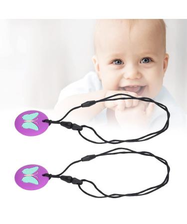 Buy 2Pcs Sensory Chew Necklace for Toddlers | Silicone Teething Relief Toy - Purple - Buy Online on GoSupps.com