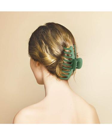 SHALAC Large Hair Claw Clips for Thick Hair - Strong Hold Barrettes for Long Hair - 4 PCS Fashion Accessories for Women and Girls - 4.4 Inch Hair Clamp Clip - Ideal for Heavy Hair - A.Black, Olive Green, Burgundy - Buy Online on GoSupps.com