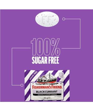Fisherman s Friend Blackcurrant Lozenges Sugar Free Extra Strong Menthol Throat Lozenges Pack of 8 (25 g) - Buy Online on GoSupps.com