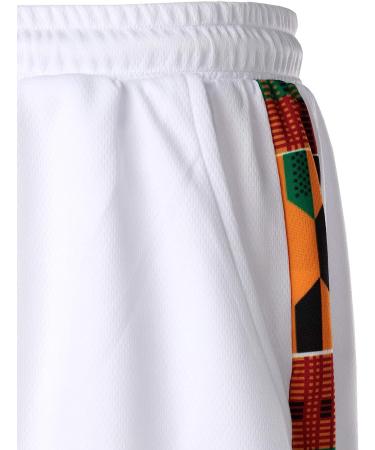 LucMatton Men's African Dashiki Sports Mesh Tracksuit Set - White - XX-Large - Buy Online on GoSupps.com