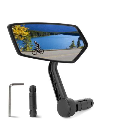 Arkham bike mirror HD real glass extra large mirror area bike mirror for left handlebar 15-20mm bicycle back mirror for e-bike handlebar end (left 1 piece) square left - Buy Online on GoSupps.com