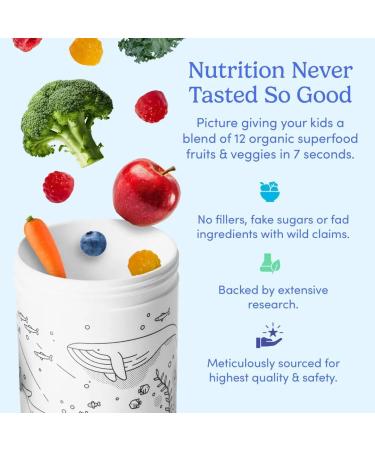 FIRST DAY Kids Multivitamin Gummies - Organic Fruits Essential Vitamins A D3 B6 B12 C K2 - Supports Growth Brain Function & Immunity - 30 Day Supply 60 Count - Low Sugar - Buy Online on GoSupps.com