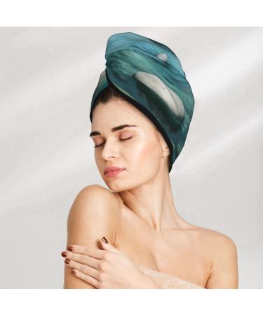 Tranquil Water Coral Velvet Dry Hair Cap | Anti-Frizz Caps with Buttons for Curly Long & Thick Hair Perfect for International Shipping - Buy Online on GoSupps.com