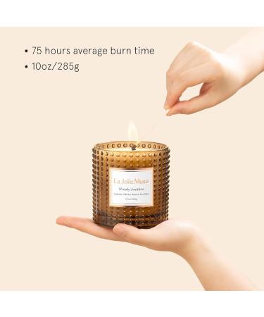 La Jolie Muse Wood-Jasmine Luxury Candles | 75-Hour Natural Soy Wax | Perfect Gifts for Women | 285g 10oz Fragrance Candles for Home - Buy Online on GoSupps.com