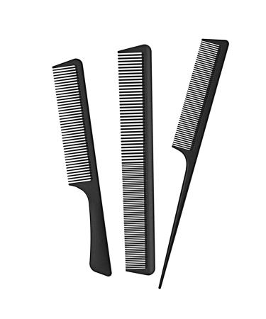 Jeopoom hair comb comb set 3 pieces hairdresser precision comb normal tooth comb and double toothed comb professional haircomb strong durable antistatic for men and women (black) 1-black - Buy Online on GoSupps.com