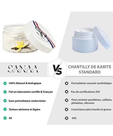Chantilly de karit 100% naturelle - 200ml - Fabriqu e en France - Sanaa Cosmetics (200 ml Vanille) - Buy Online on GoSupps.com