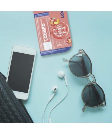 Labello Peach Shine Lip Balm 4.8g - Hydrating Flavorful & International Shipping Available - Buy Online on GoSupps.com