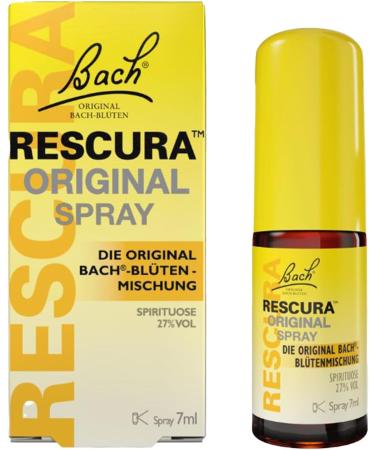 Original Bach RESCURA Spray: (formerly Rescue) Bach flower mixture 7ml colorless