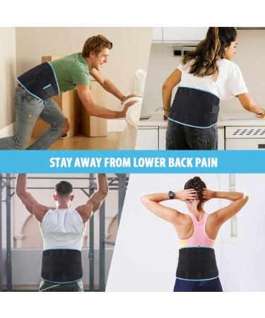 Newgo Back Bandage Support Belt for Men & Women | 4 Strut Lumbar Stabilizer | Relieve Back Pain & Prevent Injuries - Black - Buy Online on GoSupps.com