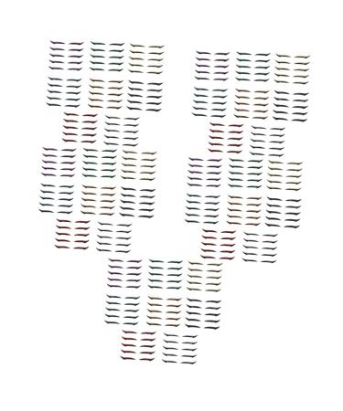 TOVINANNA 200 Pairs Eyeliner Reusable Double Eyelid Tapes Eyelid Line Stickers Stiker Plastic Tool 4X0.5X0.1CMx5pcs Assorted Colorx5pcs