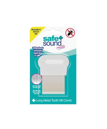 Safe & Sound Metal Long Tooth Reusable Comb for Wet Combing Removal of Head Lice and Nits, 0.03 kg,SA2768
