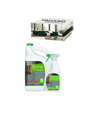 Bona Stone Tile and Laminate Cleaner Set. INCLUDES 1 X Stone Tile and Laminate Cleaner Refill 128 fl. oz 1 X Stone Tile and Laminate Cleaner Spray 34 fl. oz.