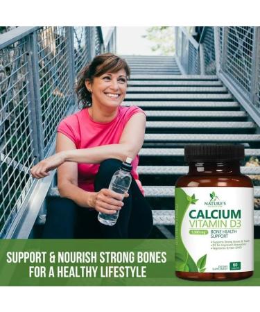 Nature's Calcium 1300mg + 800 IU Vitamin D3 | Bone & Immune Support | Non-GMO | 60 Tablets - Buy Online on GoSupps.com