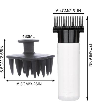 Streysisl Comb Bottle Applicator | 180ml Portable Hair Oiling Bottle with Combs Scalp Bottle Applicator Hair Oil Bottle with Comb for Hair Hairdressing Coloring Black Third Generation - Buy Online on GoSupps.com