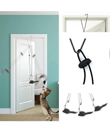 Nicola 9 PCs Door Hanging Cat Toys | Interactive Plush Mouse Toy for Indoor Cats | Self-Play Retractable Toy | Boredom Elimination - Buy Online on GoSupps.com