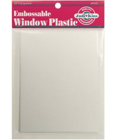 Judikins Embossable Window Plastic Sheets  4.25-Inch x 5.5-Inch  Clear  20-Pack 1 Pack