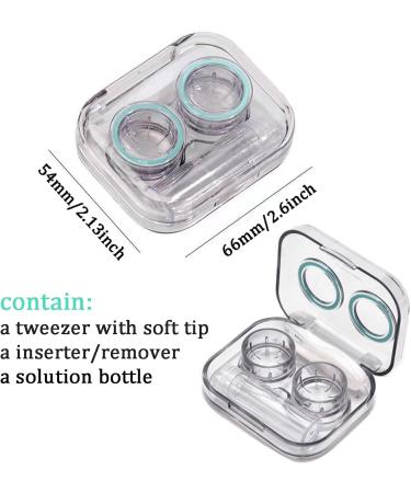 Howinn Travel Contact Lens Covers - Cute & Leakage-Proof Mini Storage Set with Tweezers | Portable Contact Lens ETUI in Pink Green Blue & Violet - Ideal for Office & Daily Use - Buy Online on GoSupps.com