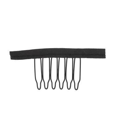 100 Stainless Steel Wigskamm Clips - 6 Teeth Hair Extensions Black Clip with Cloth for Hair Parts Cap - Buy Online on GoSupps.com