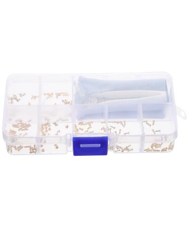 Lurrose 1 set of glasses accessories glasses frame repair set Tool box rimless bracket seal parts nose pads screwdriver (gold-plated screw set) glasses repair parts