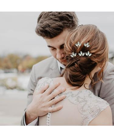 Bridal Wedding Hair Pins - 5PCS Silver Rhinestone Hair Accessories - Buy Online on GoSupps.com