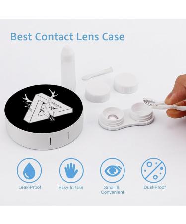 Buy White 3D Triangular Deer Head Contact Lens Case - Portable Travel Lens Box with Mirror for International Shipping - Buy Online on GoSupps.com