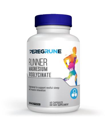 Magnesium Supplement for Runners | High Absorption Magnesium bisglycinate (200 mg) to Support Muscle Recovery Soreness Post-Workout Mood and Sleep | 60 Capsules