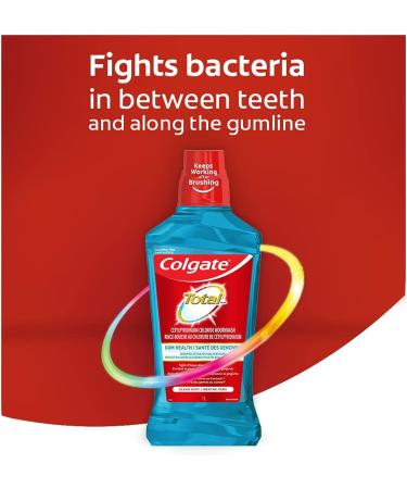 Colgate Total CPC Mouthwash 1 Liter (Pack of 1) Promotes Gum Health Proven To Reduce Plaque Prevent Gingivitis Provides Lasting 12-hour Protection & Refreshing Clean Mint Flavor Mouth Wash - Buy Online on GoSupps.com
