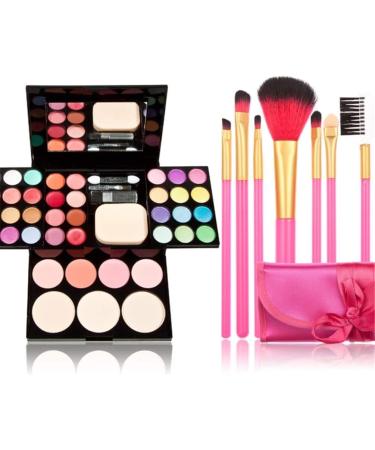 39 Color Bright Eyeshadow Palette with Lip Gloss, Blush & Brushes Set | Highly Pigmented Makeup Kit - Buy Online on GoSupps.com