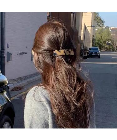 Uuyyeo 2-Piece Automatic Hair Clips with Turtle-Mussel Motif - Leopard Pattern French Design Hair Clipping Accessories - Buy Online on GoSupps.com