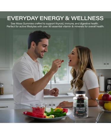 BUCKLEBURY Wild Crafted Irish Sea Moss Gummies with Bladderwrack & Burdock Root - Natural Chewable Multivitamin Vegan Sea Moss Gummies for Immune, Thyroid & Digestive Support - 60 Count - Buy Online on GoSupps.com