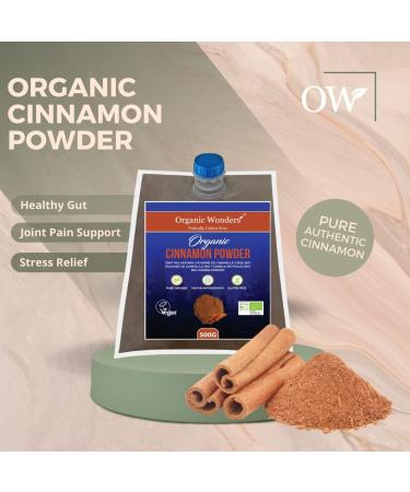 Organic Ceylon Cinnamon Powder | 500g | 100+ Servings | Premium Quality Superfood for Breakfast, Baking & Bowls by Organic Wonders - Buy Online on GoSupps.com