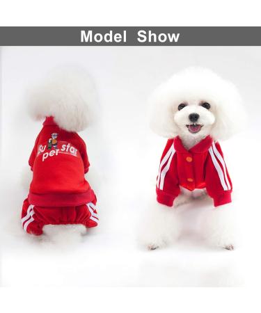 Superstar Dog Cotton Hoodie X-Large Red | Soft & Warm Dog Sweatshirt for Small Pets | Pet Cold Weather Outfit - Buy Online on GoSupps.com