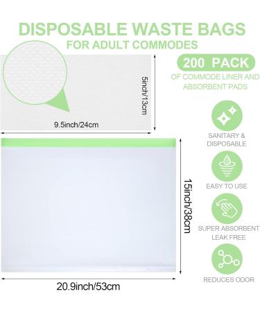 150 Pack Commode Liners with Absorbent Pads Universal Fit Bedside Commode Liner Portable Toilet Waste Bags Disposable Potty Refill Bag for Toilet Chair Bucket Bedpan Adult Senior Disabled Camp Travel - Buy Online on GoSupps.com