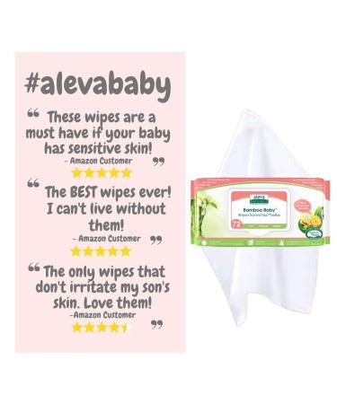 Aleva Naturals Ultra Sensitive Bamboo Baby Wipes - 72 Count (6.7 x 7.9 in) - Buy Online on GoSupps.com