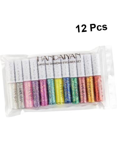 VINTORKY 12pcs Glitter Eyeliner Eye Shadow Eyeshadow Liquid Eyeliner Shinny Eyeliner - Buy Online on GoSupps.com